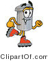 Illustration of a Cartoon Trash Can Mascot Roller Blading on Inline Skates by Mascot Junction