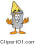 Illustration of a Cartoon Trash Can Mascot Wearing a Birthday Party Hat by Mascot Junction
