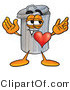 Illustration of a Cartoon Trash Can Mascot with His Heart Beating out of His Chest by Mascot Junction