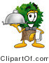 Illustration of a Cartoon Tree Mascot Dressed As a Waiter and Holding a Serving Platter by Mascot Junction