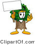 Illustration of a Cartoon Tree Mascot Holding a Blank Sign by Mascot Junction