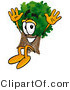 Illustration of a Cartoon Tree Mascot Jumping by Mascot Junction