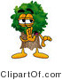 Illustration of a Cartoon Tree Mascot Whispering and Gossiping by Mascot Junction