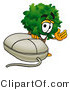 Illustration of a Cartoon Tree Mascot with a Computer Mouse by Mascot Junction