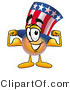 Illustration of a Cartoon Uncle Sam Mascot Flexing His Arm Muscles by Mascot Junction