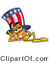Illustration of a Cartoon Uncle Sam Mascot Resting His Head on His Hand by Mascot Junction