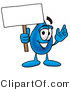 Illustration of a Cartoon Water Drop Mascot Holding a Blank Sign by Mascot Junction
