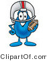 Illustration of a Cartoon Water Drop Mascot in a Helmet, Holding a Football by Mascot Junction