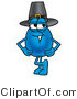 Illustration of a Cartoon Water Drop Mascot Wearing a Pilgrim Hat on Thanksgiving by Mascot Junction