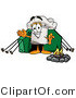 Illustration of a Chef Hat Mascot Camping with a Tent and Fire by Mascot Junction