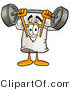 Illustration of a Chef Hat Mascot Holding a Heavy Barbell Above His Head by Mascot Junction