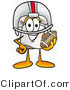 Illustration of a Chef Hat Mascot in a Helmet, Holding a Football by Mascot Junction