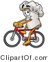 Illustration of a Chef Hat Mascot Riding a Bicycle by Mascot Junction