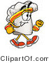 Illustration of a Chef Hat Mascot Speed Walking or Jogging by Mascot Junction