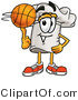 Illustration of a Chef Hat Mascot Spinning a Basketball on His Finger by Mascot Junction