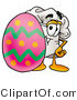 Illustration of a Chef Hat Mascot Standing Beside an Easter Egg by Mascot Junction