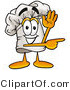 Illustration of a Chef Hat Mascot Waving and Pointing by Mascot Junction