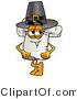 Illustration of a Chef Hat Mascot Wearing a Pilgrim Hat on Thanksgiving by Mascot Junction