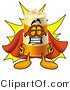 Illustration of a Construction Safety Barrel Mascot Dressed As a Super Hero by Mascot Junction