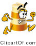Illustration of a Construction Safety Barrel Mascot Running by Mascot Junction