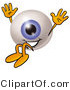 Illustration of a Eyeball Mascot Jumping by Mascot Junction