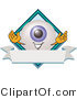 Illustration of a Eyeball Mascot on a Business Logo Label by Mascot Junction