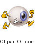 Illustration of a Eyeball Mascot Running by Mascot Junction