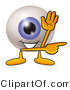 Illustration of a Eyeball Mascot Waving and Pointing by Mascot Junction