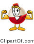 Illustration of a Fishing Bobber Mascot Flexing His Arm Muscles by Mascot Junction