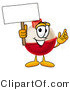 Illustration of a Fishing Bobber Mascot Holding a Blank Sign by Mascot Junction