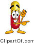 Illustration of a Medical Pill Capsule Mascot Waving and Pointing by Mascot Junction