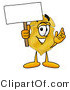 Illustration of a Police Badge Mascot Holding a Blank Sign by Mascot Junction