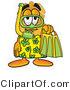 Illustration of a Police Badge Mascot in Green and Yellow Snorkel Gear by Mascot Junction