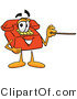 Illustration of a Red Cartoon Telephone Mascot Holding a Pointer Stick by Mascot Junction