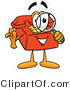 Illustration of a Red Cartoon Telephone Mascot Looking Through a Magnifying Glass by Mascot Junction