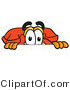 Illustration of a Red Cartoon Telephone Mascot Peeking over a Surface by Mascot Junction