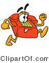 Illustration of a Red Cartoon Telephone Mascot Running by Mascot Junction