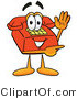 Illustration of a Red Cartoon Telephone Mascot Waving and Pointing by Mascot Junction