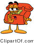 Illustration of a Red Cartoon Telephone Mascot Whispering and Gossiping by Mascot Junction