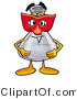 Illustration of a Science Beaker Mascot Wearing a Red Mask over His Face by Mascot Junction