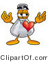 Illustration of a Science Beaker Mascot with His Heart Beating out of His Chest by Mascot Junction