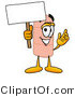 Illustration of an Adhesive Bandage Mascot Holding a Blank Sign by Mascot Junction