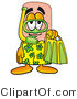 Illustration of an Adhesive Bandage Mascot in Green and Yellow Snorkel Gear by Mascot Junction