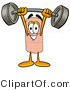 Illustration of an Adhesive Bandage Mascot Lifting a Heavy Barbell by Mascot Junction