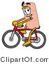 Illustration of an Adhesive Bandage Mascot Riding a Bicycle by Mascot Junction