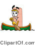 Illustration of an Adhesive Bandage Mascot Rowing a Boat by Mascot Junction