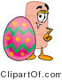 Illustration of an Adhesive Bandage Mascot Standing Beside an Easter Egg by Mascot Junction