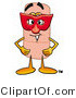 Illustration of an Adhesive Bandage Mascot Wearing a Red Mask over His Face by Mascot Junction