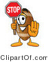 Illustration of an American Football Mascot Holding a Stop Sign by Mascot Junction