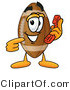 Illustration of an American Football Mascot Holding a Telephone by Mascot Junction